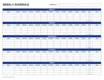 Weekly Employee Shift Schedule Template Preview